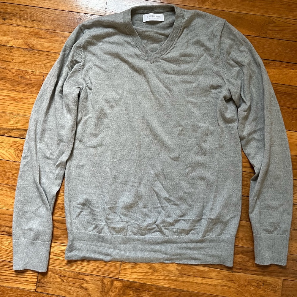 everlane wool sweater v neck size S